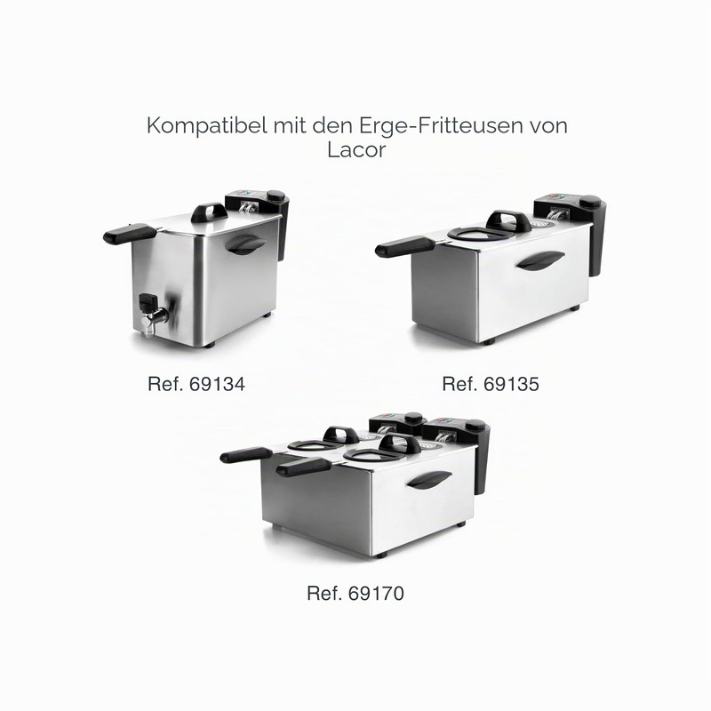Lacor - R69135A - Ergo Frying Basket, 18/10 Stainless Steel,