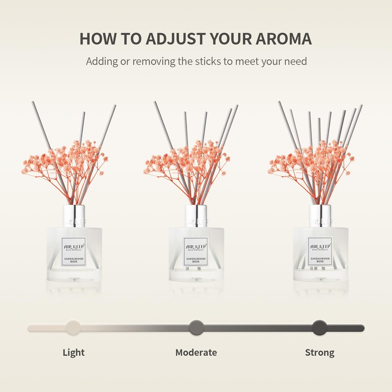 Airkeep Reed Diffuser Set,3.38 fl oz (100 ml) - Cinnamon