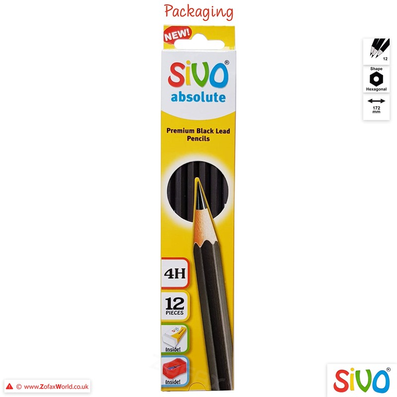 SIVO Artist Graded Drawing Pencils Combo Pack (12 x 4H