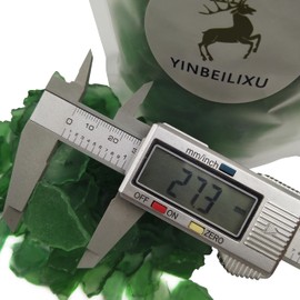 YINBEILIXU Sea Glass, Real Sea Glass Pieces, Beach Glass Seaglass, Broken Glass Pieces for Crafts, Vase Fillers, Art Nautical Wedding & Home Decoration 13oz/370g (Green)