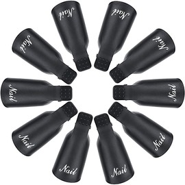10 Pcs Nail Clips, Nail Polish Remover Clips, Black | Acrylic Gel Nail Remover Clips, Art Gel Cap Soak Off Clip for Toenail & Finger UV Polish Removal
