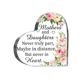 JSBWSFA 1 Pcs Heart Shaped Acrylic Plaque Acrylic Heart Sign Gift Acrylic Heart Mothers Dads Plaque Gifts Grateful Birthday Gifts for Mom Counter Desk Centerpiece Decor