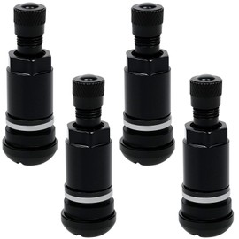 Pack of 4 Metal Valves for Alloy Wheels, Universal Valves Tyre Car Metal Black, 11.3 mm Valve Holes Tyre Valve, Car Tyre Valve for Car, Motorcycle, Bicycle, Durable and Versatile Compatible