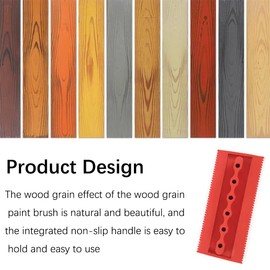 4 Pieces/Set Wood Graining Painting Tool Rubber Imitation Wood Grain Tool Red Wood Grain Design Decorating Tool for DIY Wall Room Art Paint Decoration