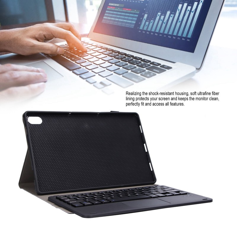 Wireless Keyboard Detachable Durable Computer Accessories with Artificial Leather CoverBlack
