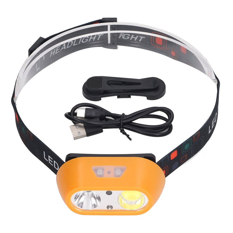LED Headlamp USB Rechargeable 300lm High Bright COB XPE 6