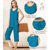 NACHILA Pajamas for Women-Viscose Made from Bamboo, Sleeveless Pjs Top