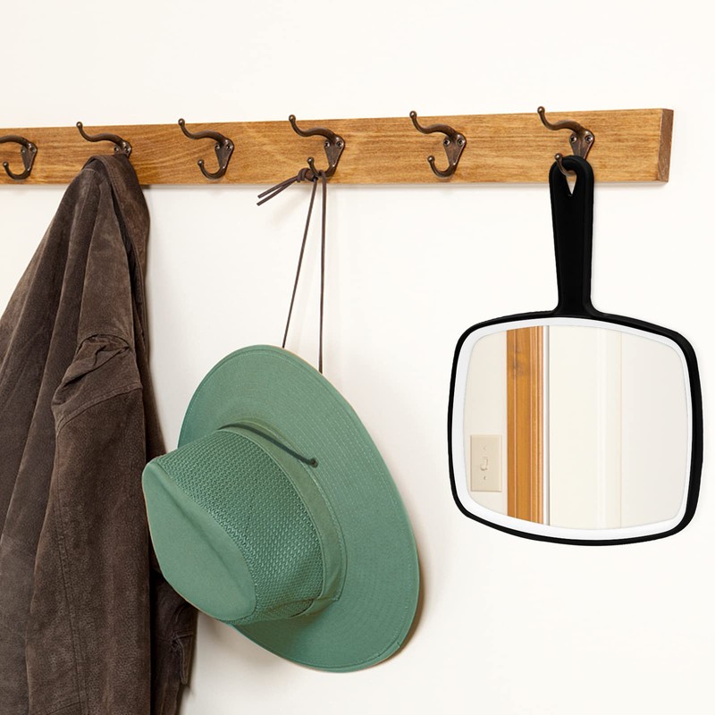 DVHOK Handheld Mirror, Portable Hand Mirror with Hanging Hole in