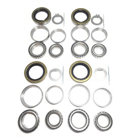 (Set of 4) WESTERNPRIME 3500 LB Trailer Tandem Axle Bearing Kits L68149 L44649 Grease Seal 10-19 I.D. 1.719'' for #84 Spindle