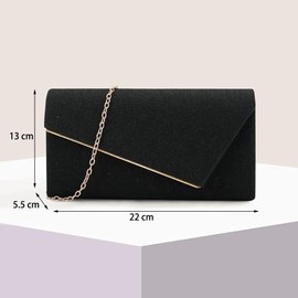 Fioeyr Women Glitter Envelope Clutch Bag Elegant Sequins Evening Clutch Purse Envelope Chain Shoulder Bags Sparkly Evening Bridal Prom Party Handbag Purse