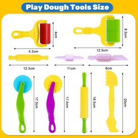 AMSNINK 21 Pieces Kneading Tool Dough Accessories, Kneading Accessories, Educational Toy, Clay Accessories, Cookie Cutters, Kitchen Toy, DIY Modelling Clay, Gift Set for Boys and Girls