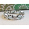 Blue Topaz and Zircon 925 Sterling Silver Ring US Size