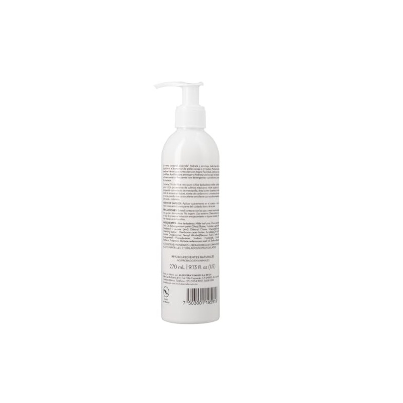 Aloevida Crema Corporal 75% Aloe vera orgánico 270 ml