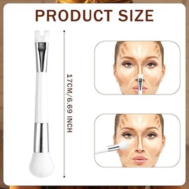 1 paquete Brocha Contorno Nariz, Brocha de Maquillaje en Forma de U Brocha para Contorno de Nariz de Doble Extremo Brocha Contour Duo para Esculpir y Definir la Nariz Contorno