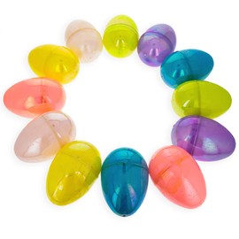 Rainbow Delight: Set of 12 Colorful Plastic Easter Eggs 3.05 Inches