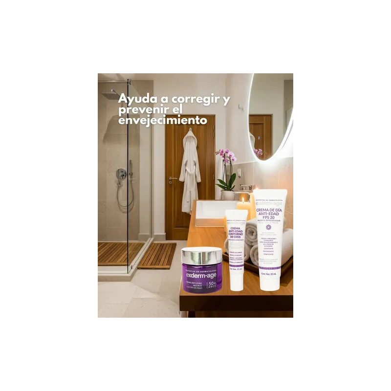 Kit Exderm Age Antiedad Crema Dia Noche Contorno Ojos