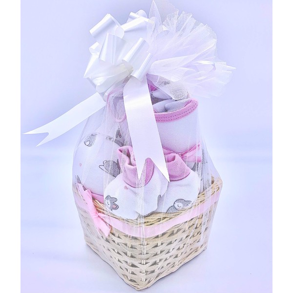 New Born Baby Girl Gift Hamper Gift Set, Babysuit, hat,