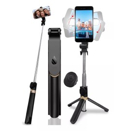 Holaya Palo Selfie Trípode Bluetooth Stick Control Remoto Negro
