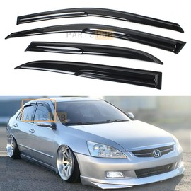 Fits for 2003-2007 Honda Accord 4 Door Sedan JDM 3D Wavy Mugen Style Window Visor Rain Guard Deflector