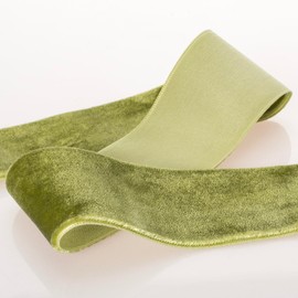 GIYOMI Olive Green Velvet Ribbon - 1 1/2 Inch Wide, 10 Yards Roll - Festive Flocked Ribbon for Holiday Decor, Crafts, and Gift Wrapping