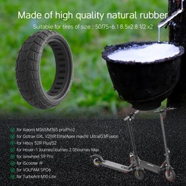 50/75-6.1 Off-road Solid Tire, 8 1/2 x2 Scooter tire, 8.5x2 Scooter Tubeless Solid Tire, for Gotrax GXL V2/XR/APEX Xiaomi M365/M365 Pro/Pro 2/1S/ 3/3 Lite Scooter (2 Pack) (C)