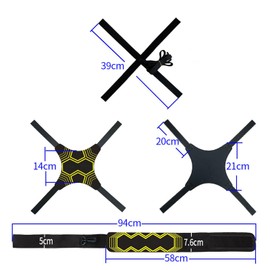 CarPlusStudio Football Training Equipment – Kick Trainer with Adjustable Belt, 12 Football Cones, Solo Practice Aid for Boys & Adults, Elastic Ball Holder for Ball Size 3/4/5