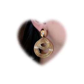 W WEILIRIAN Vintage Circle Drop Earrings Large Circle Hoop Earrings Geometric Circles Earrings S Tatement Hoop Drop Earrings Gold Oval Earrings Jewellery for Women, Alloy Steel, Artificial Gemstones