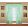 Today's Curtain, Emelia Embroidery Sheer Swag 38", Sage, 59" W
