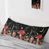 Mushroom Plant Black 20 x 54 Inches Body Pillow Cover