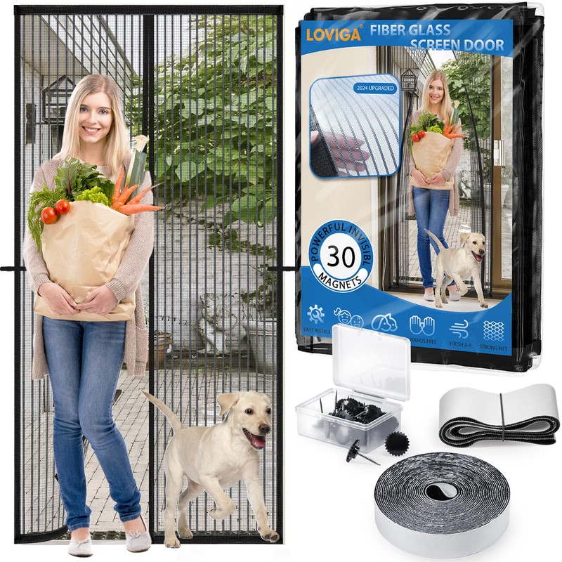 LOVIGA Heavy Duty Magnetic Screen Door 40 x 83 in,
