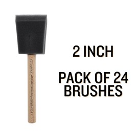 Jen Manufacturing Poly Foam Brush - 2 Inch (Pack of 24) - Ideal for Smooth Paint Application, Professional-Grade for Painting and Crafts