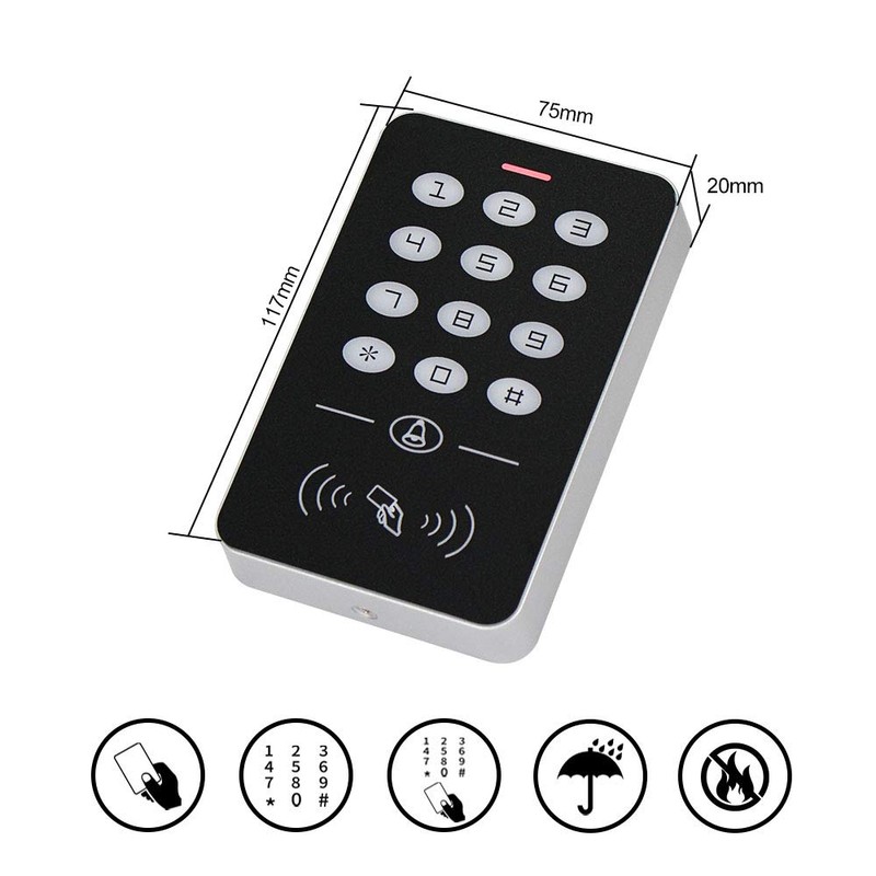 HFeng Access Control System Kit 125KHz RFID Keypad + DC12V