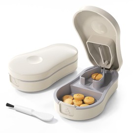 ZHIYES Pill Splitter for Small and Tiny Pills 1/2&1/4 Pill Cutter Accurately Cuts Multiple Pills with Detachable V-Shaped Pad & Blade Guard, Easy to Use, Back Storage, Cleaning Brush(White)