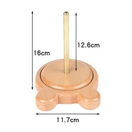 Samcos Yarn Holder, Rotating Type, Natural Wood, Yarn Storage Stand, Convenient Knitting Goods, Smooth Rotation Design, No Tangles, Hand Knitting, Space Saving Storage, Handmade Knitting Tools (Brown)