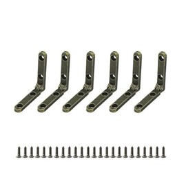 ZAAWUUT 6-Pack Zinc Alloy Hinges, 90 Degree Music Box Hinge, Wooden Gift Box, Mini Hinge, Chest Case Hinge, Miniature Furniture Hinge (Bronze)