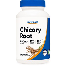Nutricost Chicory Root 650mg Per Capsule - 120 Plant-Based Capsules, Non-GMO, Gluten Free
