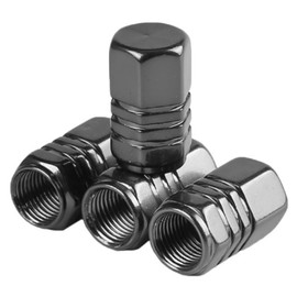 XSAJU Tire Air Valve Cap Aluminum Alloy 4pcs Car Motorcycle Wheel Dress Up Corrosion Protection (Gunmeta)