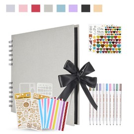 KASZOO DIY Photo Album, DIY Photo Book, 80 Pages, Can Be Used as a Graduation Gift, Birthday Gift, Wedding Anniversary Gift, Valentine's Day Gift and More, Grey