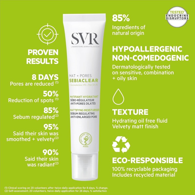 SVR Sebiaclear Mat+Pores Crema Seborreguladora Mate Sebiaclear 40 ml