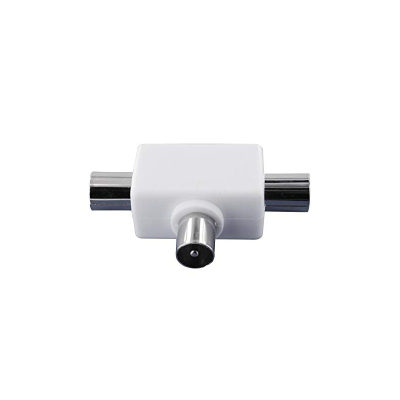 PAL TV Antenna Splitter Double Adaptor 1 Male to 2