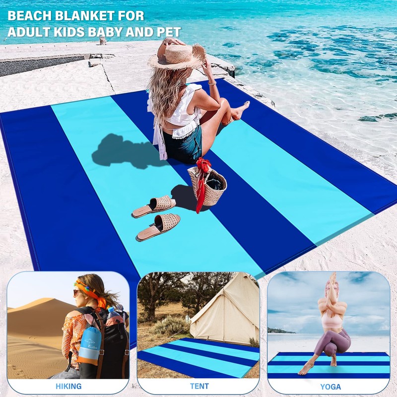 Famstar Beach Blanket Oversized Extra Large 78" X 81",Waterproof Sandproof