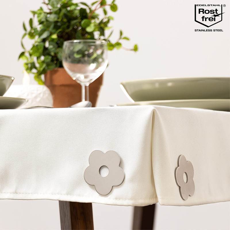com-four® 8 x Tablecloth Weights Stainless Steel Magnetic Table Cloth