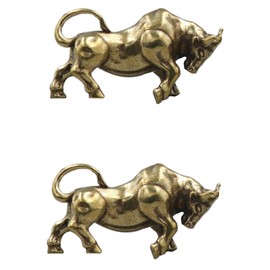 Operitacx Bullfighting Key Federation Bull Decoration Key Chain with Cow Pattern Desktop Animal Figure Car Toy Chinese Decorations Zodiac Bullfighting Decoration Retro Brass, Brass, No gemstone.
