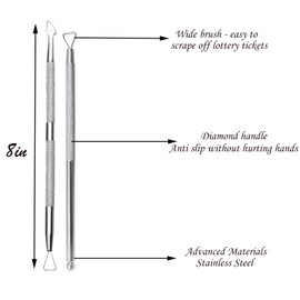 Nexolia 8Pcs Lottery Ticket Scratcher Tool, Stainless Steel Lottery Scratcher Tool, Scratch Off Tool, Ergonomic Ticket Scraper, Suitable for Lottery Enthusiasts Lottery Scraper Tool ﻿
