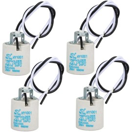 YI Lighting Ceramic E26 Medium Socket Holder Lamp Fixture with 18-AWG Wire - 2-Pack