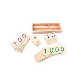 Adena Montessori Materials-Small Wooden Number Cards with Box (1-9000)