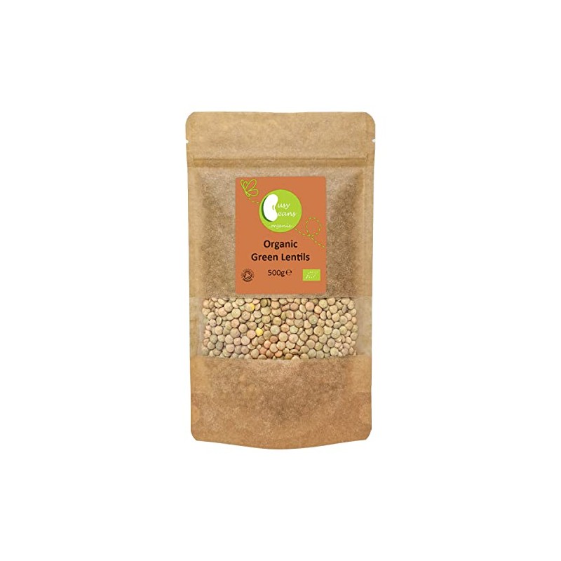 Organic Green Lentils -Certified Organic- by Busy Beans Organic (500g)