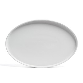over&back Stackable Stoneware Serving Platter - Elegant 1-Piece Oval Serving Platter to Complete Your Kitchen Set - Perfect for Appetizers, Desserts, and More - 16" L x 11" W - Semi-Matte White