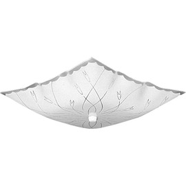 Progress Lighting P4962-30 Square Glass Close-to-Ceiling, 12-Inch Diameter x 5-1/2-Inch Height, Etched White