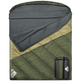 AGEMORE Camping Sleeping Bag, Double and Single Size, 1-2 Person Lightweight Sleeping Bag for Adults, fit for Warm & Cold Weather Camping, Backpacking Or Traveling